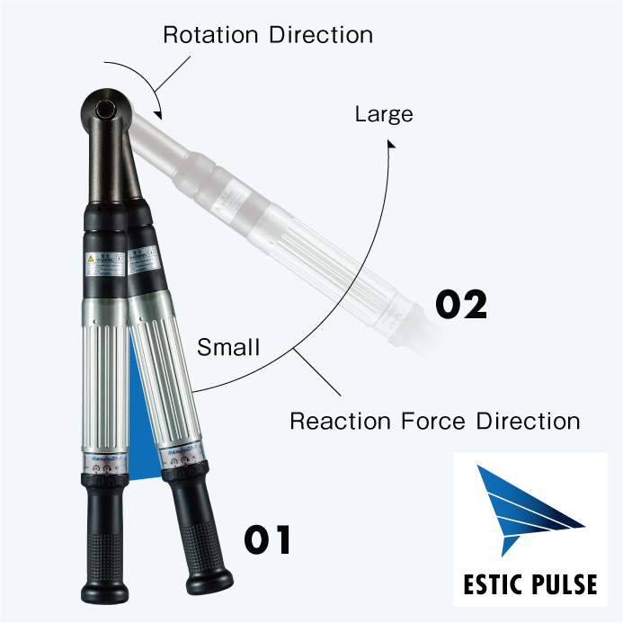 This is an image showing the difference in reaction force between pulse fastening and direct fastening.